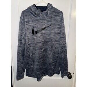 Nike Dri-Fit Mens L Blue Gray Long Sleeve Hooded Balaclava Sweatshirt